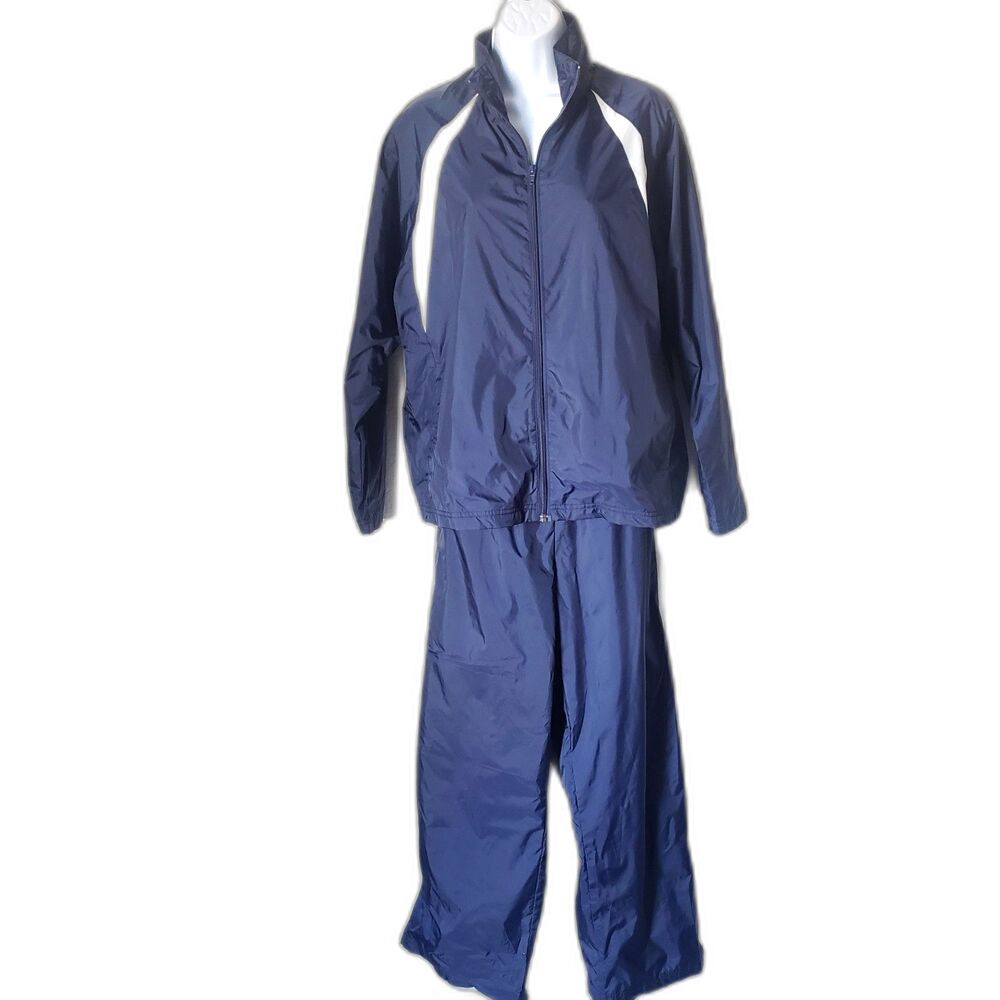 90s Vintage Blue Windbreaker Sweatsuit